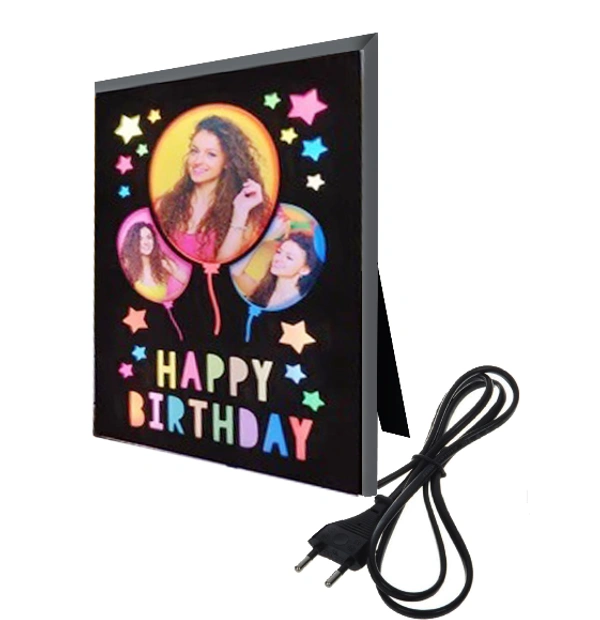Happy Birthday Personalized LED Photo Frame - 8x6